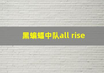 黑蝙蝠中队all rise